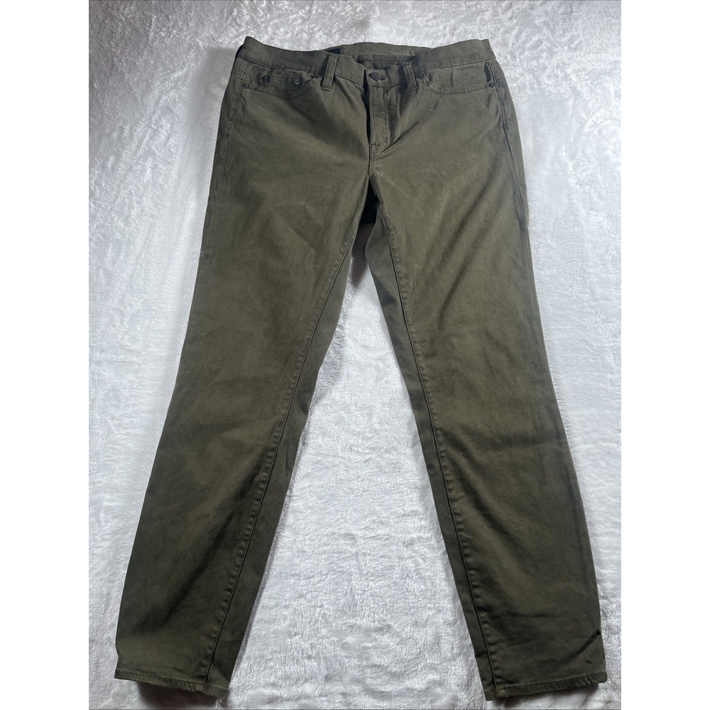 Woman's J Crew Sateen Toothpick Pants Size‎ 31 Green